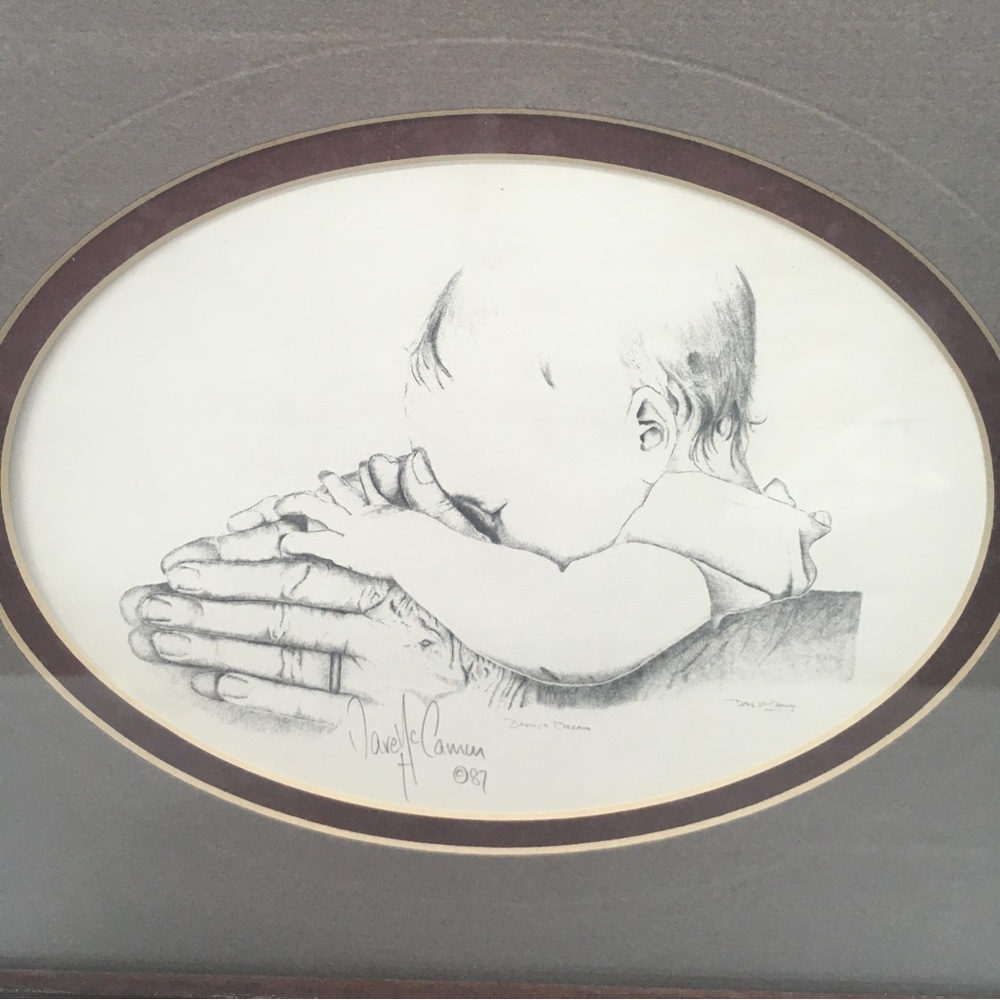 Dave Mccamon Daddy’s Dream Framed Sketch Original Signed Art 1987